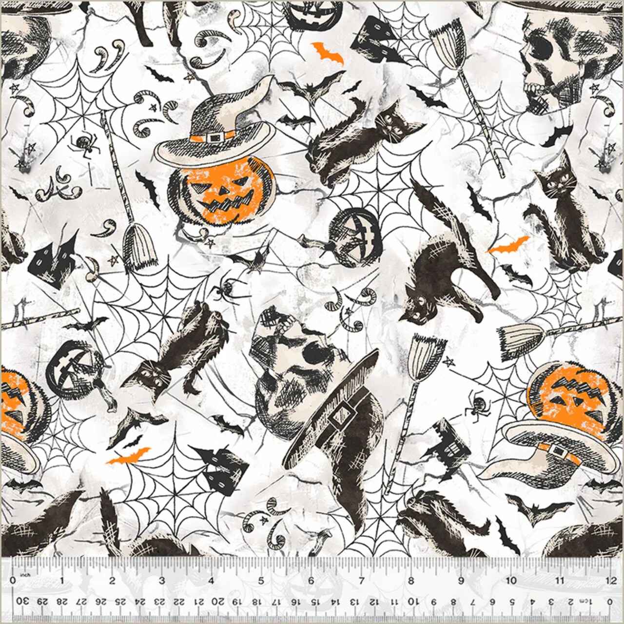 Fabric Windham Ghost Halloween Night Hallow's Eve by the Quarter Yard 54446-2